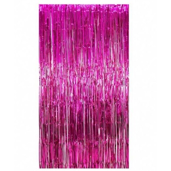 2 Pack Backdrop Decorations Tinsel Curtains 3Ft x 10FT PINK - Picture 4 of 5